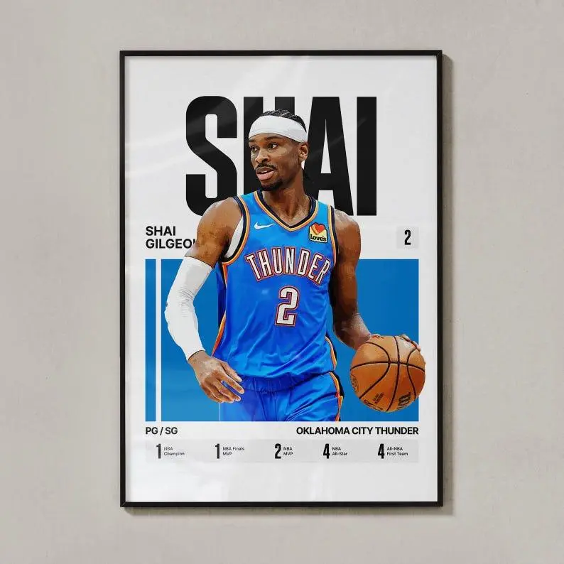 Shai Gilgeous-Alexander #2 Poster | SGA Basketball Wall Art