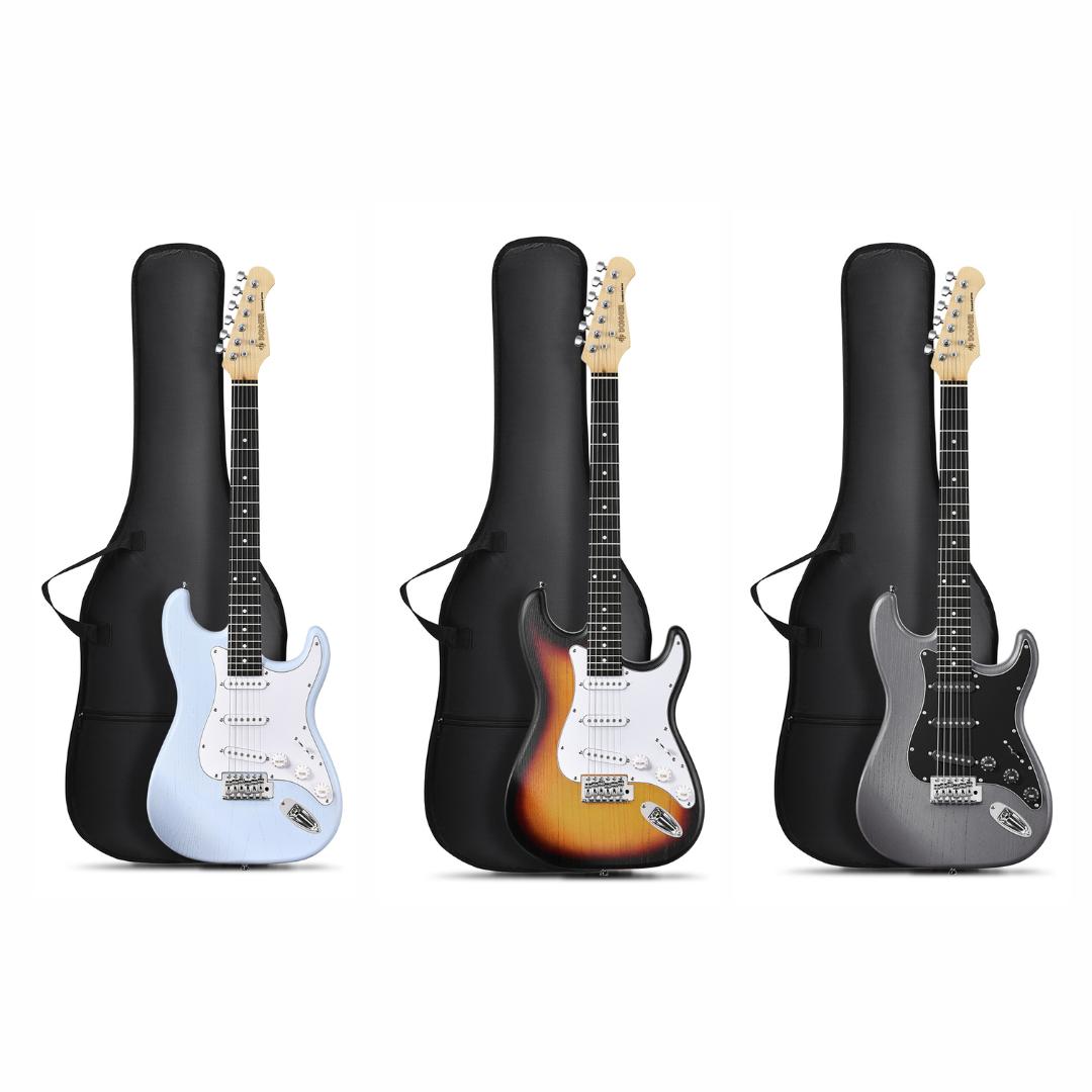 Donner DST-80 ST Electric Guitar Kit with Amplifier, Bag, Strap, String, Tuner, Cable, Capo and Pick, SSS Pickups