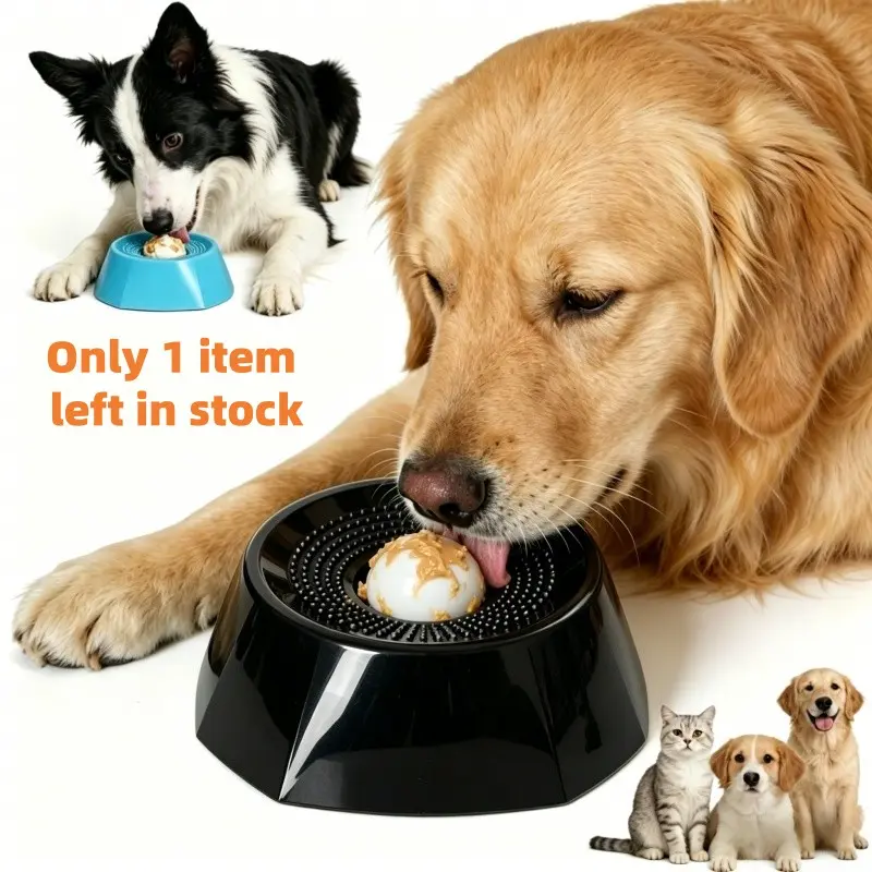Interactive Dog Licking Toy with Ball Design, Tongue-Cleaning Non-Slip Slow-Feeder Bowl, Training Puzzle Toy for All Breeds