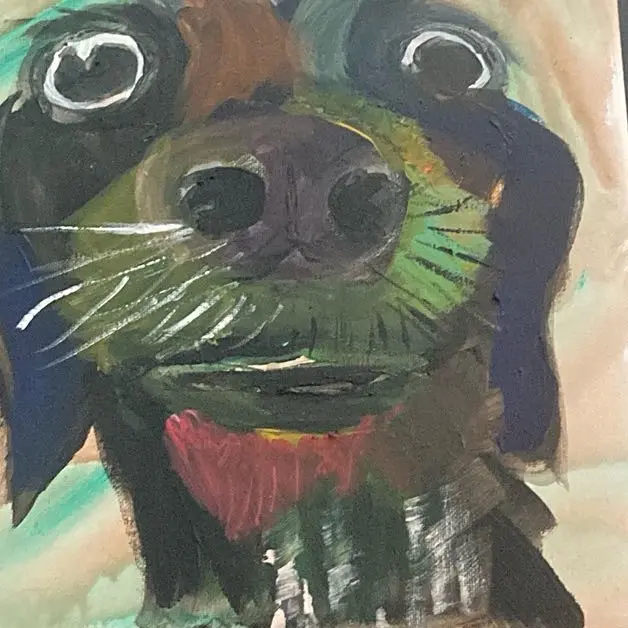 Art work with signature of author
