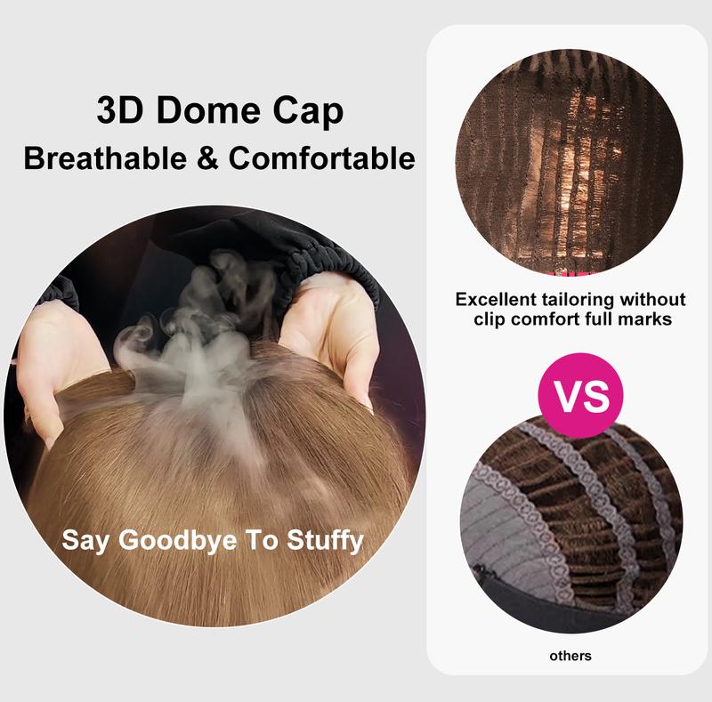 ISEE Wear Go Straight Highlight Brown Glueless 4*6 Lace Closure Wigs Beginner Friendly Medium Cap Size, Unisex, Easy to Wear & Remove#TikTokShopHolidayHaul