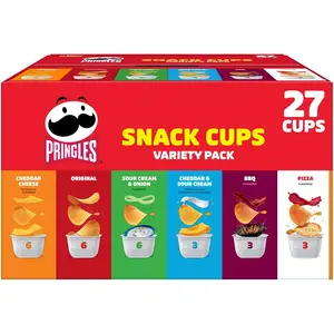 Potato Crisps Chips, Lunch Snacks, Snack Cups, Variety Pack, 19.5oz Box (27 Cups)