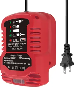 M18 18V Lithium Ion Battery Charger | for Milwaukee 18V 48-59-1812 48-11-2420 48-11-1815 48-11-1840 48-11-1841 48-11-1850 Li-ion Battery | Portable Compact Mini Charger | (NOT for M12/M14 Battery)