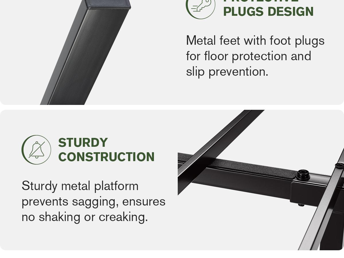 MUTICOR Twin/Full/Queen/King Size Bed Frame with Upholstered Headboard, 【Frame Only No Mattress】Platform Bed Frame with Metal Slats, Button Tufted Square Stitched Headboard, Noise Free, No Box Spring Needed#TikTokShopBacktoSchool