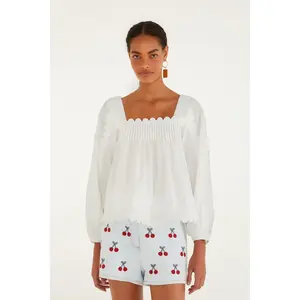 Off-White Long Sleeve Blouse