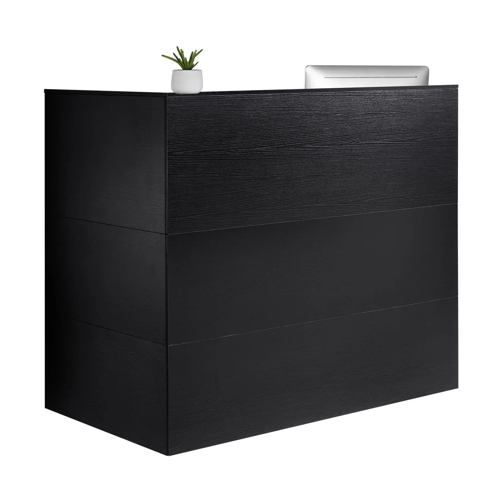 【SummerFinds】VEVOR Reception Desk, 55Inch L-Shaped Front Counter Table, Office Reception Counter with Drawer Keyboard Tray and Storage Cabinet, for Checkout, Lobby, Beauty Salon & Office, Black
