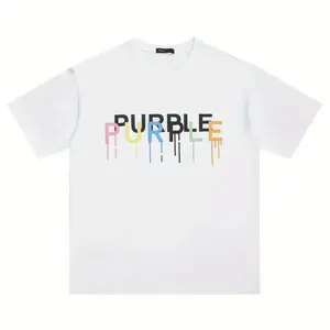 2024 Spring and Summer New Purple Brand Shirt, Stationery Color Basic Short Sleeve T-Shirt, Minimal Streetwear Shirt, Solid Color Casual Tee, Everyday Fashion T-Shirt, Clean Simple Style Shirt