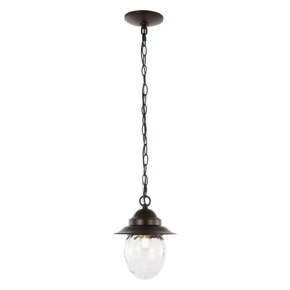 JONATHAN Y Manteo Farmhouse Industrial Iron-Glass Outdoor LED Pendant, Home Lighting, Decorative Ambiance Fixture for Living Room, Patio