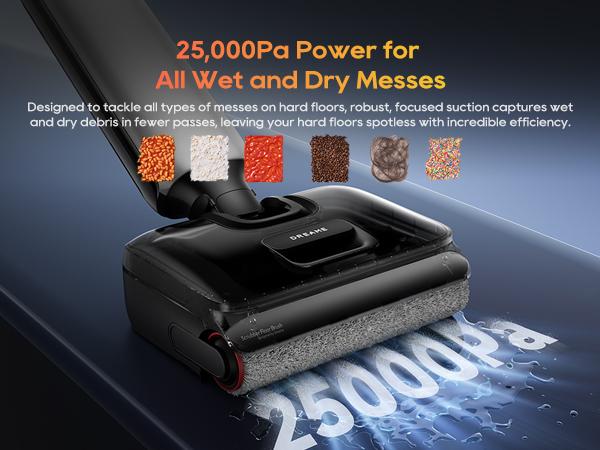 DREAME Aero Pro Elite/ Aero Vacuum Mop, ALL-in-ONE cordless cleaner for wet messes & dry messes, 0 hair residue, 5mins quiet flash self-clean, 185℉ self-dry, 60min runtime, for family, for all flooor types
