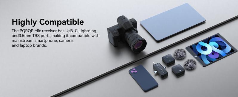 3 in 1 Microphone for iPhone/Android/Camera, 2-Pack Wireless Lavalier MicrophoneWireless Lavalier Microphone, 328ft Transmission, 18H Battery Life, Mini Microphone for Record Interview, Vlogs, YouTube, Tiktok Smartphone Audio