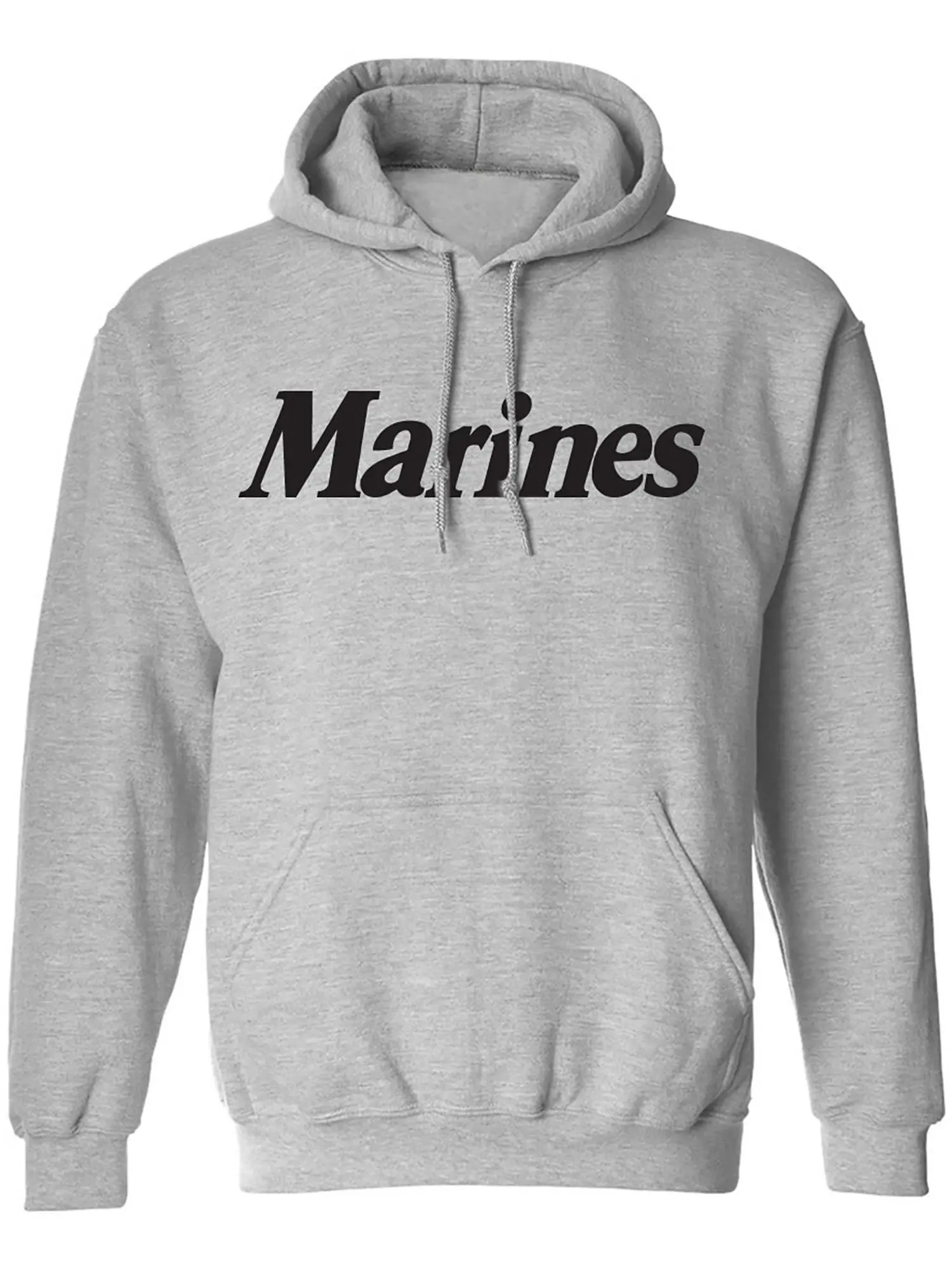 United States "Marines" Pullover Hooded Sweatshirt in Gray