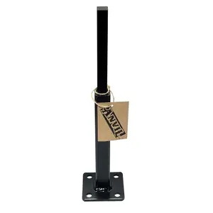 Handrail Bracket posts mount 8" Rail Repair Base No welding slips inside rails 1" square hollow post Black Paint
