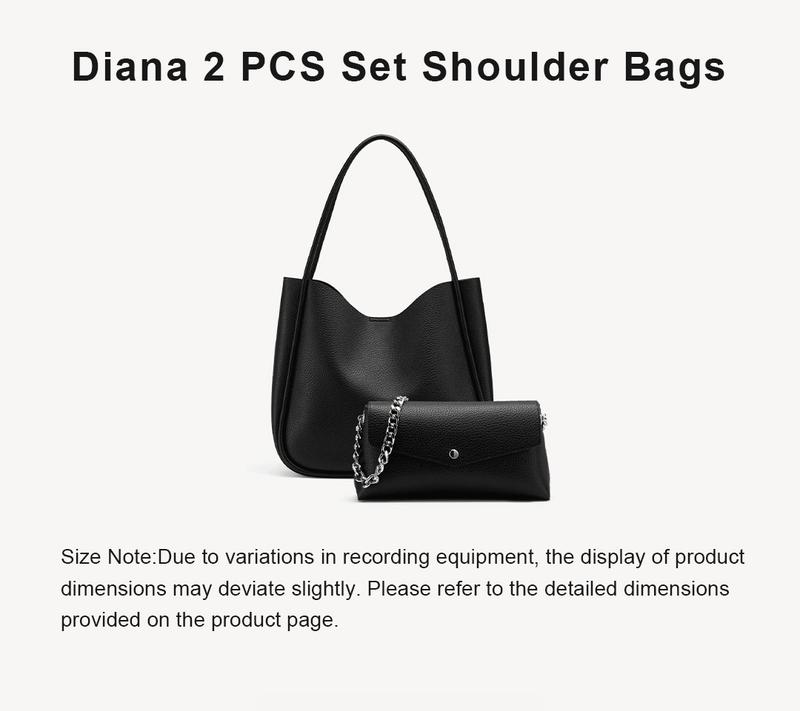 NEWBELLA Diana 2 PCS Set Shoulder Bags PU Leather Daily Magnetic Compact Pouch Wallet for Summer  Style Casual dealsforyoudays FallFreshness