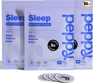 peppy Sleep Patches 3 Pack 90 Count - Nighttime Herbal Patch with Valerian, Hops & Natural Botanicals - Gentle Restful Sleep Aid Transdermal Patch for Adults - Relaxation Support