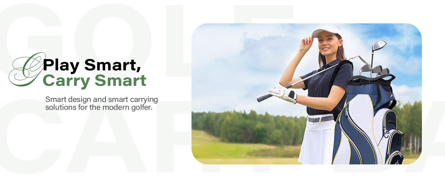 UNIHIMAL Golf Cart Bag with 14-Way Divider Top, Ample Storage Space, Men's Golf Bag with Handles and Umbrella Holder