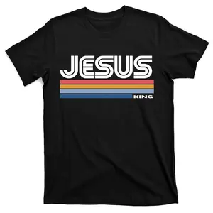 Retro Jesus King T-Shirt Cotton Menswear