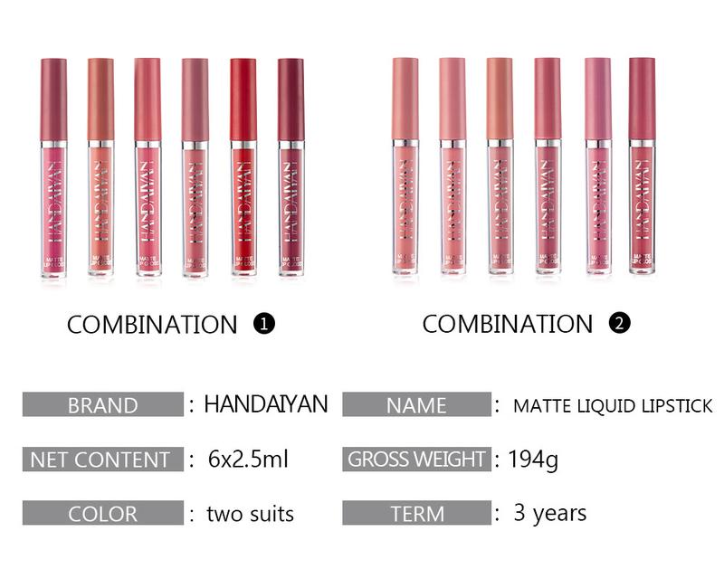 HANDAIYAN 6Pcs Velvet Matte Lip Stain Set | Long-Lasting Waterproof Lipstick Kit with Nude Palette, Non-Stick Gloss Lipgloss gloss bomb shimmer stix Matte Liquid Lipstick Makeup Set Cosmetic Glossy 6A beauty guru