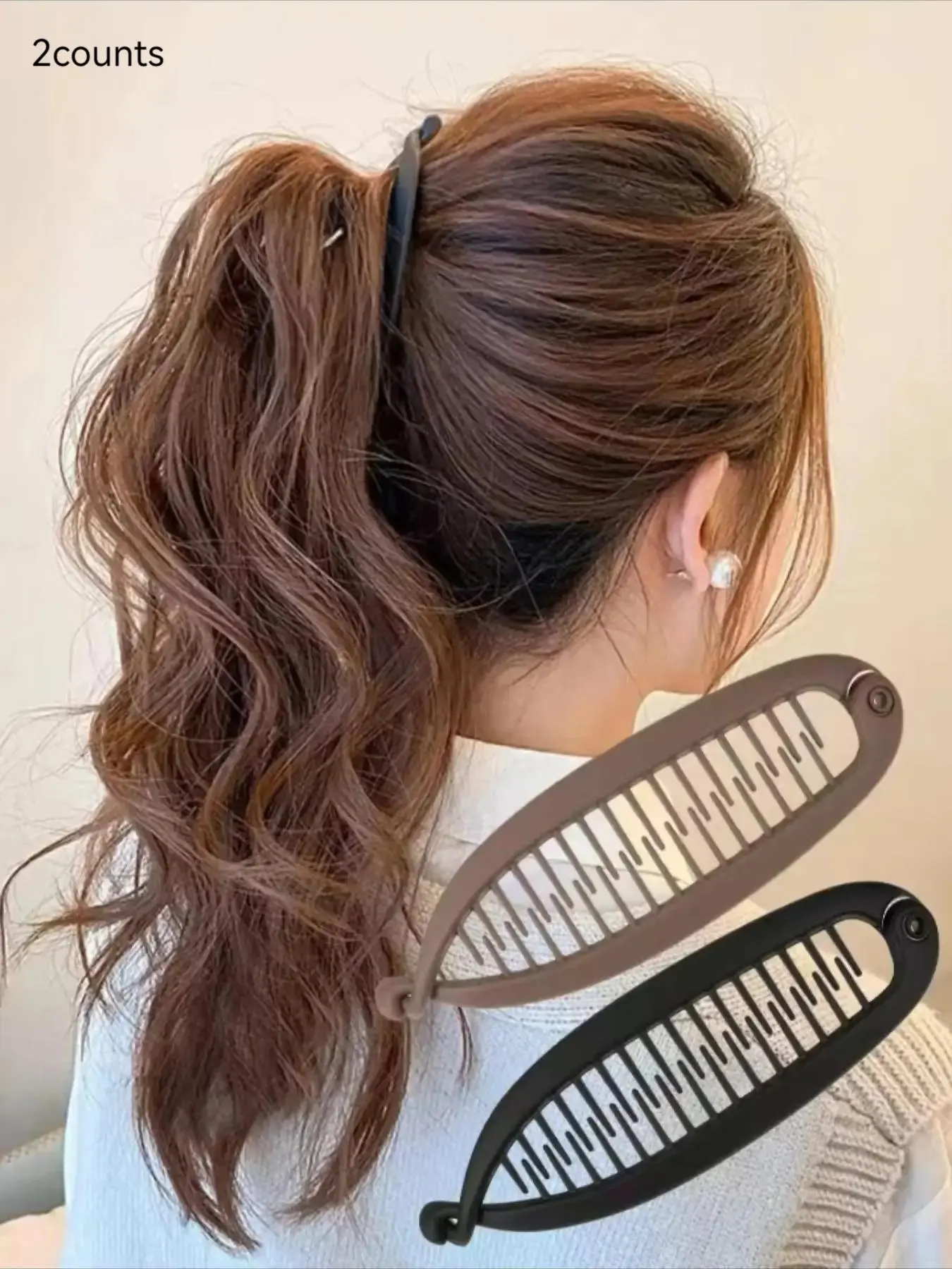 Fish Shaped Design Banana Hair Clip, Fun Hair Clips, Hair Decor, ABS Material, Easily Usable, Simple Casual Hair Accessories for Women & Girls, Minimalist Headwear Suitable for Thick Hair, Long Hair