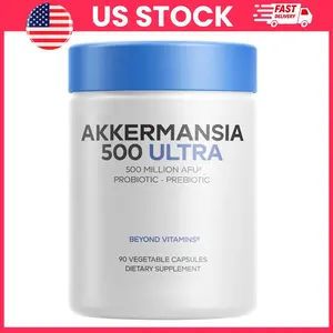 Akkermansia Muciniphila Probiotic Ultra – High-Potency 500M AFU Akkermansia Capsule – Daily Probiotic & Prebiotic Blend with Chicory Inulin – Vegan, Non-GMO – 3-Month Supply, 90 Capsules | Akkermansia probiotic capsules For her/him