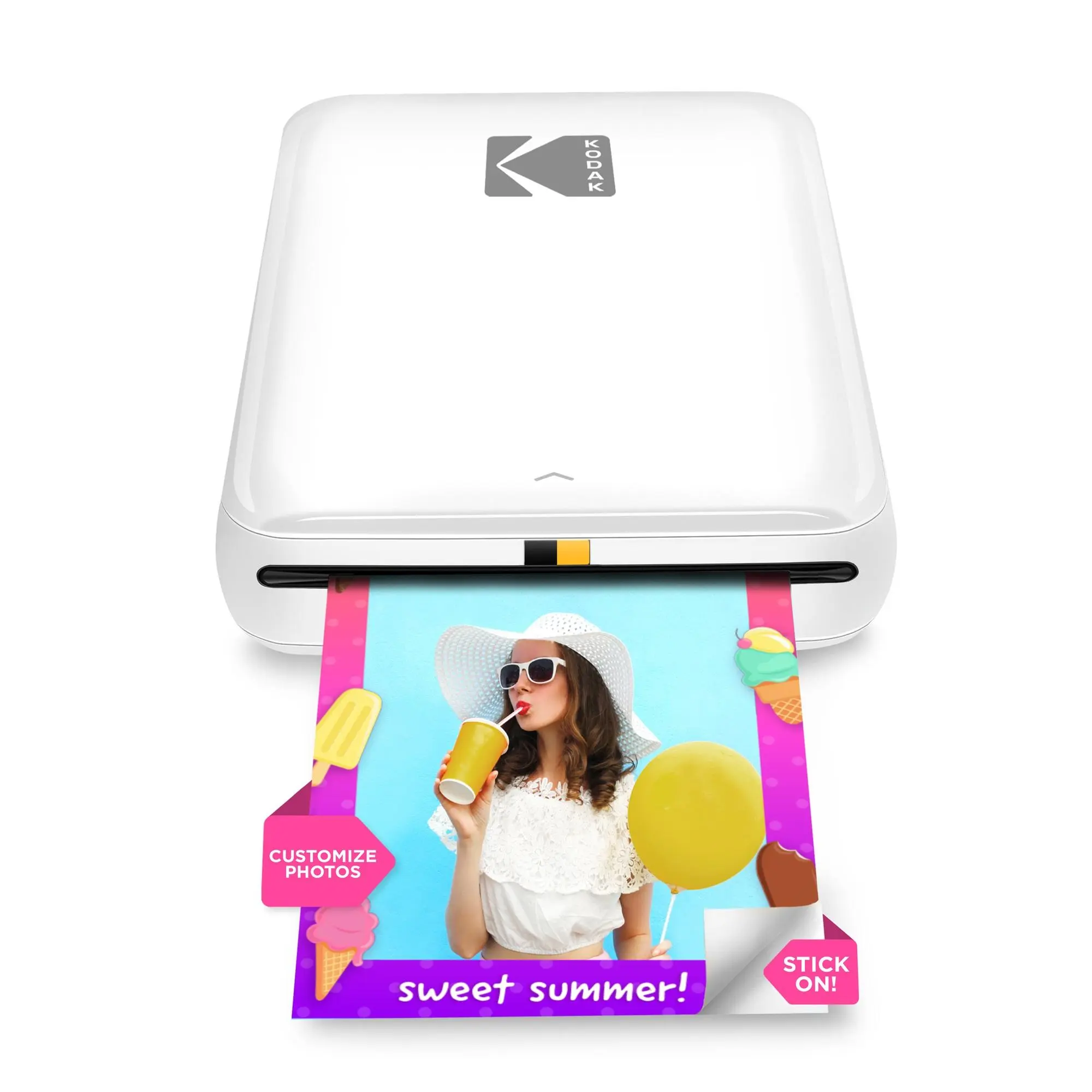 Kodak Step Mobile Instant Photo Printer (White, 2x3in) - Portable Inkless Travel Mini Phone Picture Printer, Compatible with iOS, Android & Bluetooth, Portable Printers