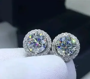 Luxury Zircon Stud Earrings for Women Shiny Crystal Jewelry