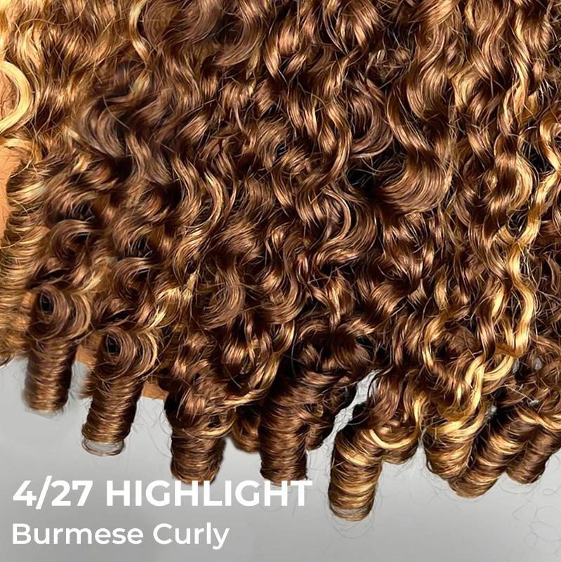 【Wear Go Half Wig】ISEE HAIR 250% Density Highlight Burmese Curly Wear Go Half Wig InvisiFit Strap Flip Over Wig for Beginners#iseehairbeauty #SpringStatements