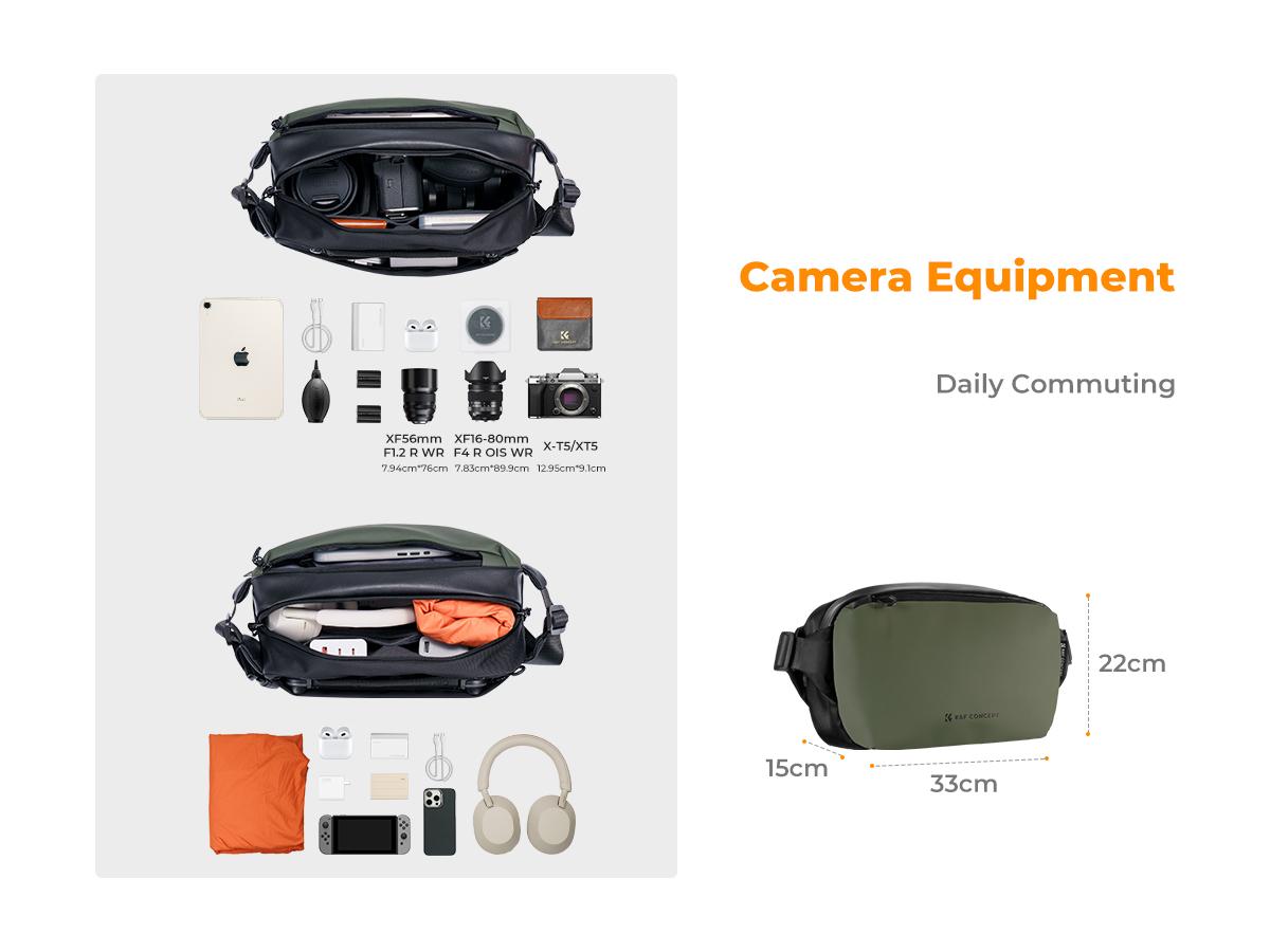 K&F Concept 2 in 1 Sling Bag Everyday Shoulder Bag & Multifunction Photography Crossbody Camera DSLR Backpack Portable Bag K&F Concept 2 in 1 Sling Bag Everyday Shoulder Bag & Multifunction Photography Crossbody Camera DSLR Backpack Portable Bag