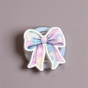 Rainbow Pastel Bow Phone Grip, Cute Kawaii Bow Phone Holder Stand, Coquette Aesthetic Phone Accessory