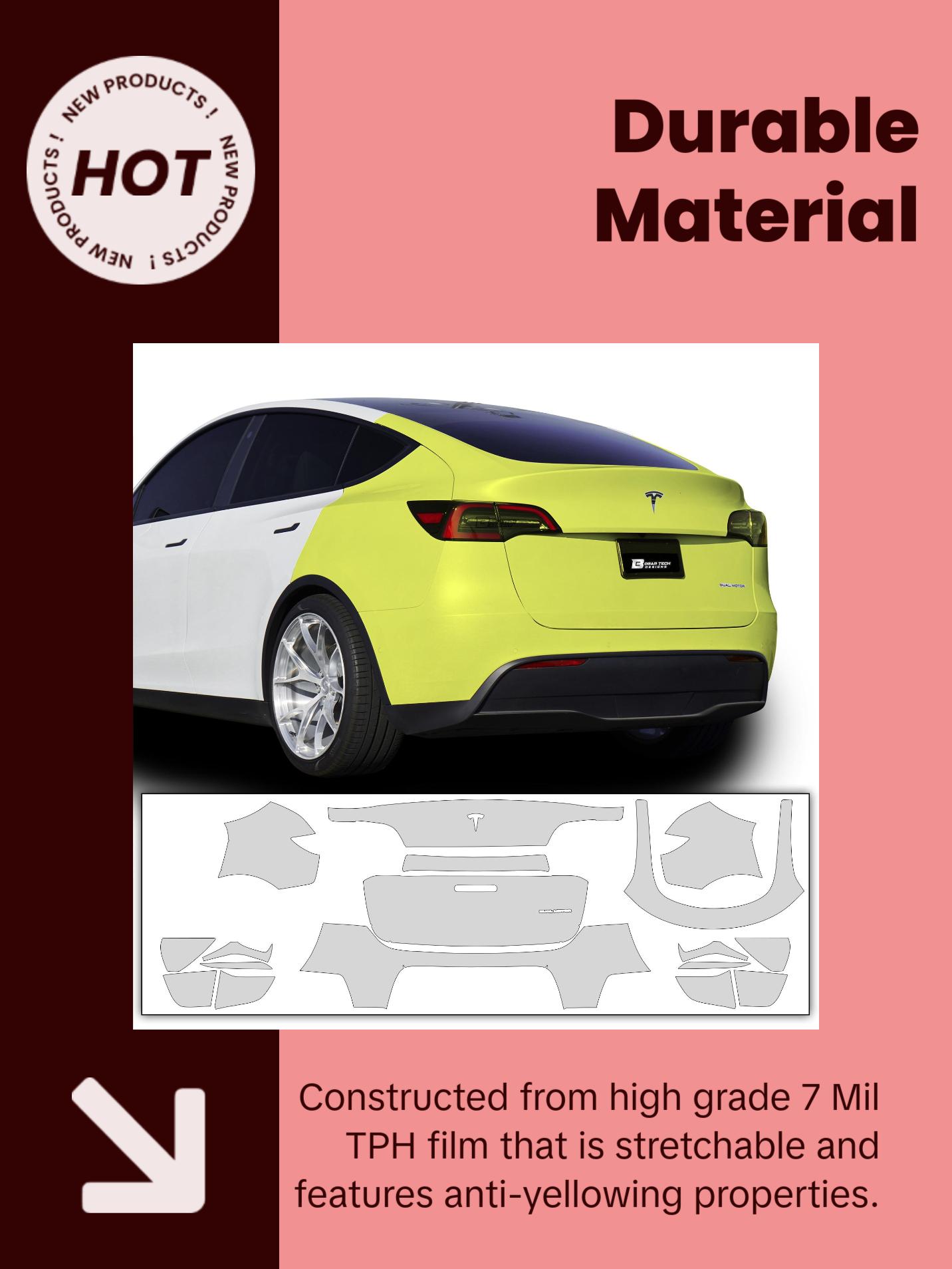 Fits Tesla Model Y 2020-2024 Precut Paint Protection Film Clear Bra PPF Decal Film Kit Cover