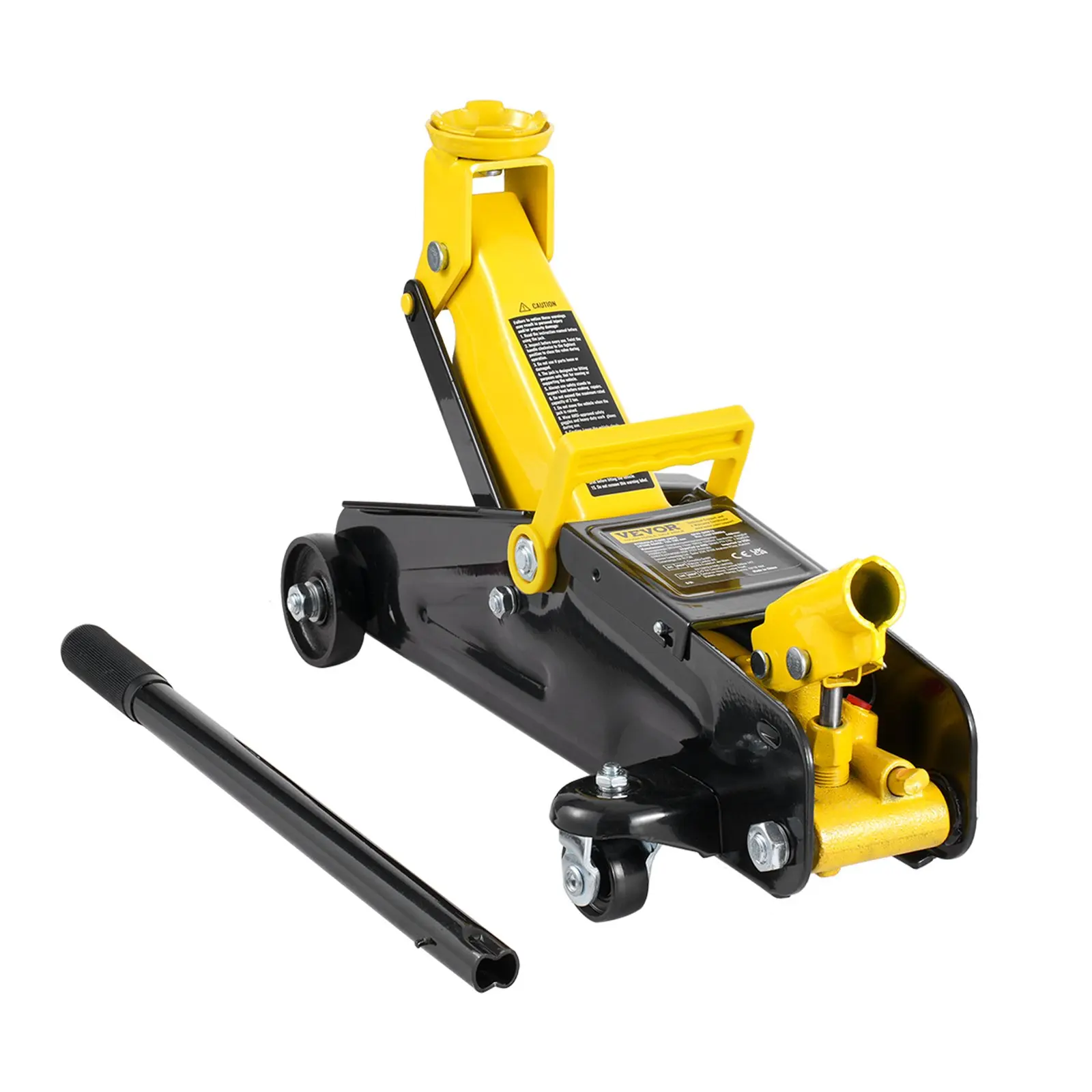 【summerfinds】VEVOR Low Profile Floor Jack , Heavy Duty Iron Hydraulic Racing Floor Jack, Hydraulic Car Jack, Single Piston Quick Lift Pump, 4.9"-13.2" Height Lifting Range (Yellow)