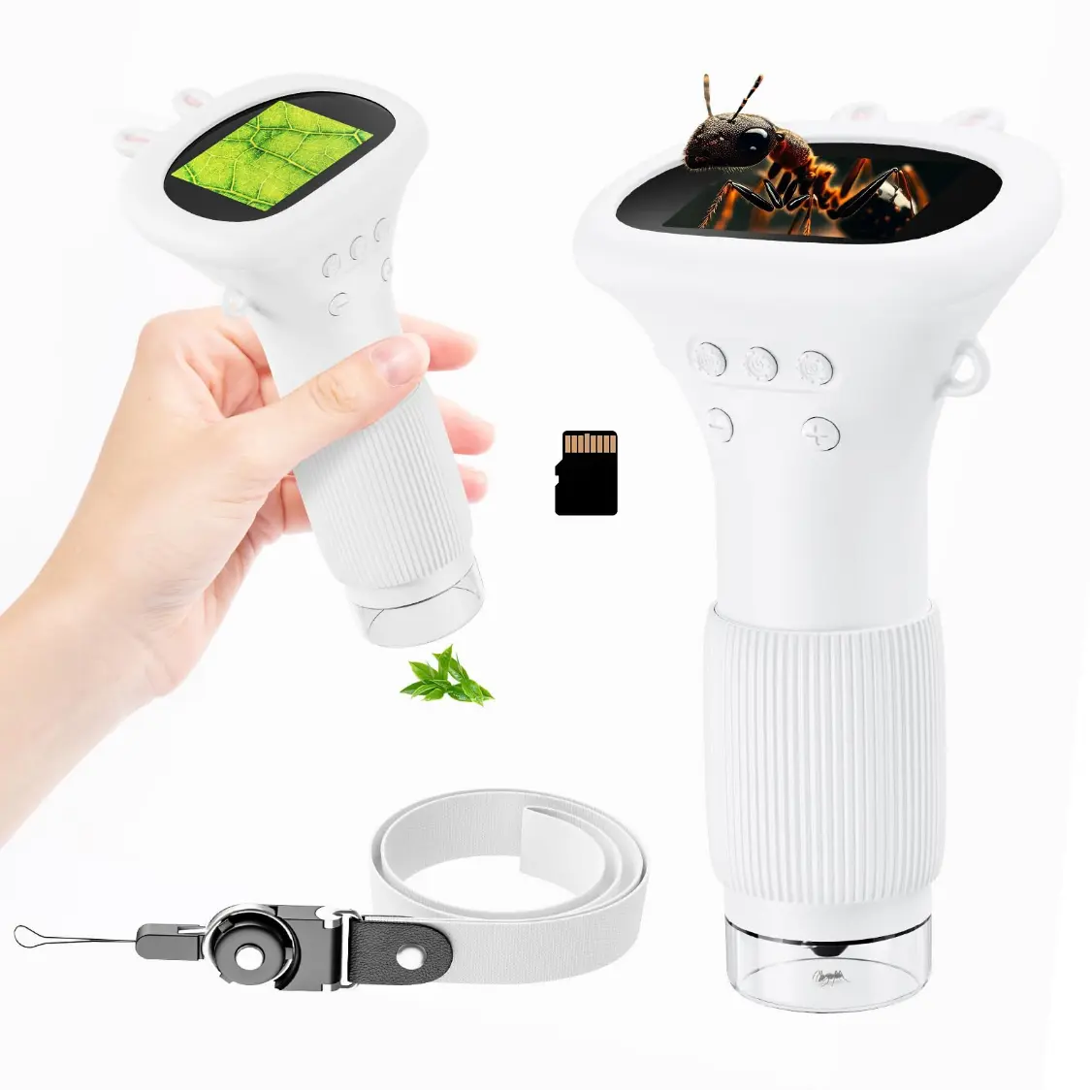 Portable Microscope 2" IPS Screen 1000X Handheld Digital Microscopes HD Pocket Portable Mini USB Microscope Camera, PC Compatible, Science Edu Fun Birthday Gifts for Students