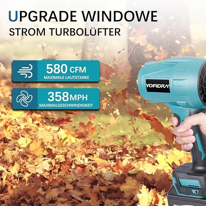 YOFIDRA Cordless Leaf Blower 600 CFM 120 MPH, 5-Speed Brushless Electric Blower with Dual 6.0Ah Batteries & Fast Charger, Long Run Time for Yard, Leaves, Snow & Garage Cleaning