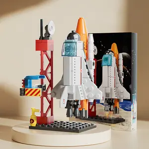 Space Shuttle Rocket Building Blocks Set - With Gift Box, STEM Educational Toy with Launch Pad, Fun Construction Toy for Kids & Space Enthusiasts