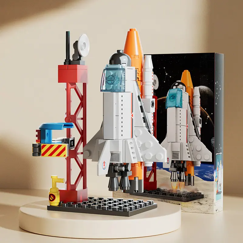Space Shuttle Rocket Building Blocks Set - With Gift Box, STEM Educational Toy with Launch Pad, Fun Construction Toy for Kids & Space Enthusiasts