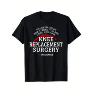 Graphic Tees mens knee replacement surgery recovery t shirt motivational never   much   print black with white   comfortable round neck tee post surgery support gift sizes s 3xl knee surgery recovery supplies black