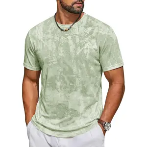 Runcati Mens Short Sleeve Crew Neck T-Shirt Tie Dye Casual Graphic Shirt Hipster Stretchy Tee Tops
