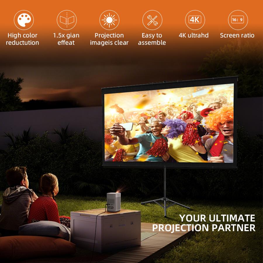 Small Portable Projection Screen Tripod - XBJ Portable Projection Screen, lightweight and portable, durable, easy to adjust, suitable for schools, meetings, indoor and outdoor use, 100/72 inch.