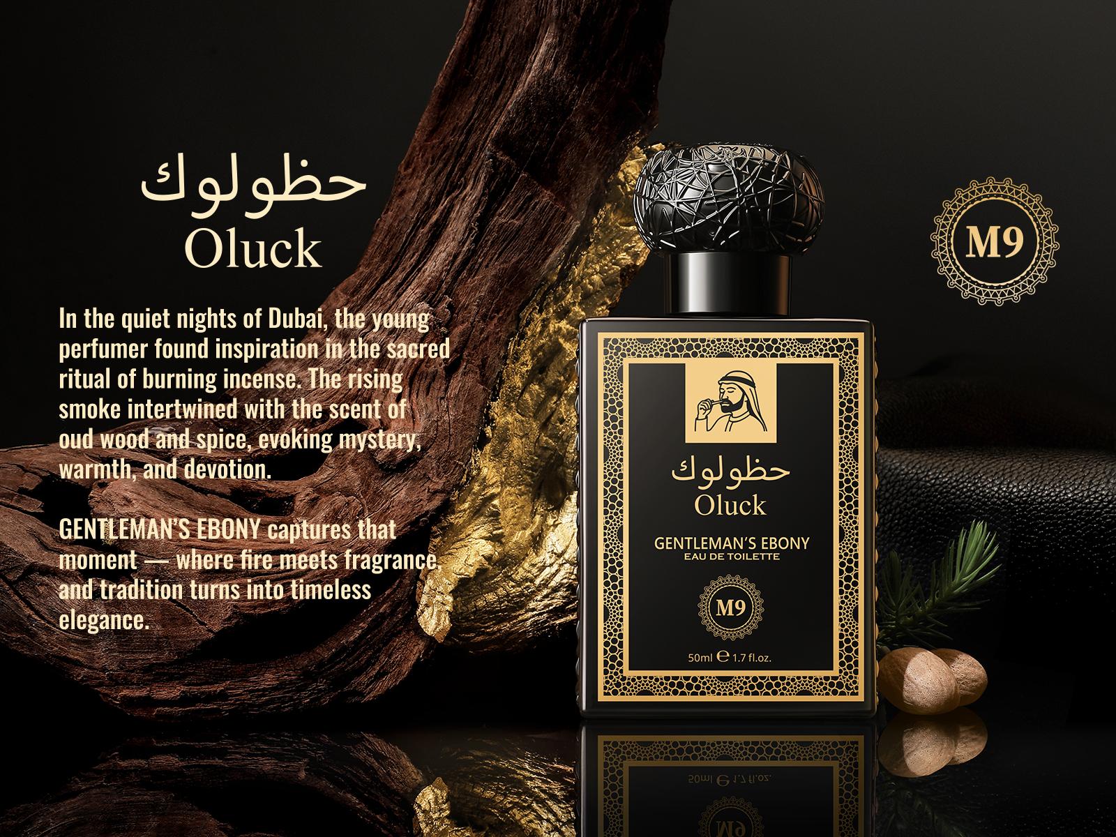 Oluck Perfume M9 (GENTLEMAN’S EBONY) Cologne for Women & Men, Oud Wood Cardamome  Cedarwood Patchouli Musk Notes , Middle Eastern Fragrance，Luxury  Gifts