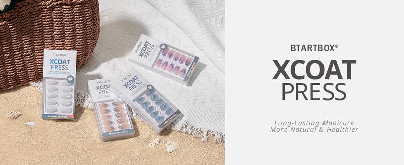 BTArtbox French Tip Press On Nails - Lamp-Curable Blush Red Almond Press On Nails with Glue for Women, Silver Outline Soft Gel Glue On Nails in 15 Sizes - 30 Stick On Nails Kit, Lolita Razor