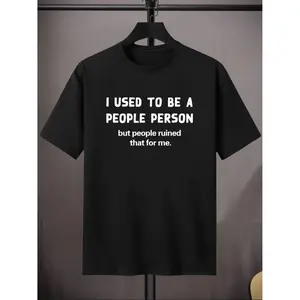 Stretch Crew Neck Short Sleeve T Shirt For Men Casual Summer Wear Plus Size Black