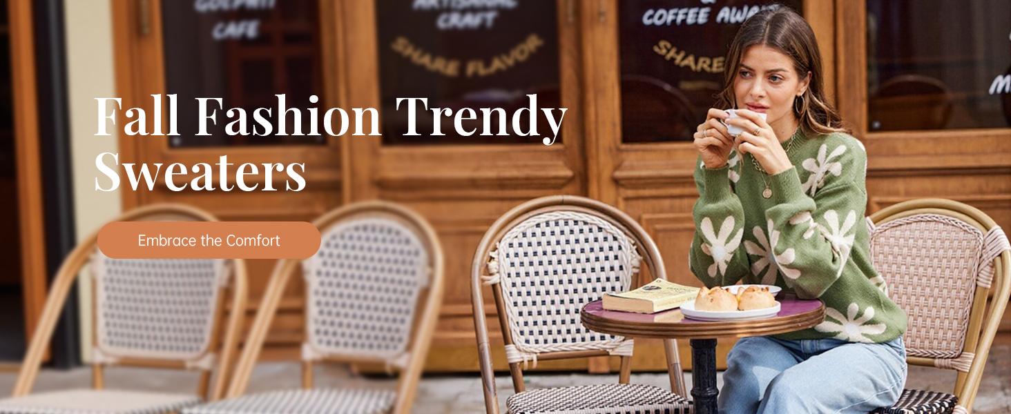 Women's Pullover Turtleneck Sweater Long Sleeve Oversized Lantern Ribbed Knitwear Casual Thin Comfy Knitted Flowers Design