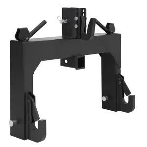 3-Point Quick Hitch, 3000lbs Lifting Capacity Tractor Quick Hitch with 2 Receivers ＆ 5 Level Adjustable Bolt for Cat 1 and Cat 2, Adaptation to Category 1 Implements, Black