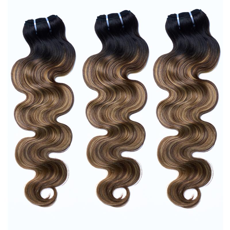 [Valentine's Day Special]  Ashine T1B/P4/27 Highlight 10A Brazilian Body Wavy 100%  Virgin Human Hair Weave Bundles Hair Extensions