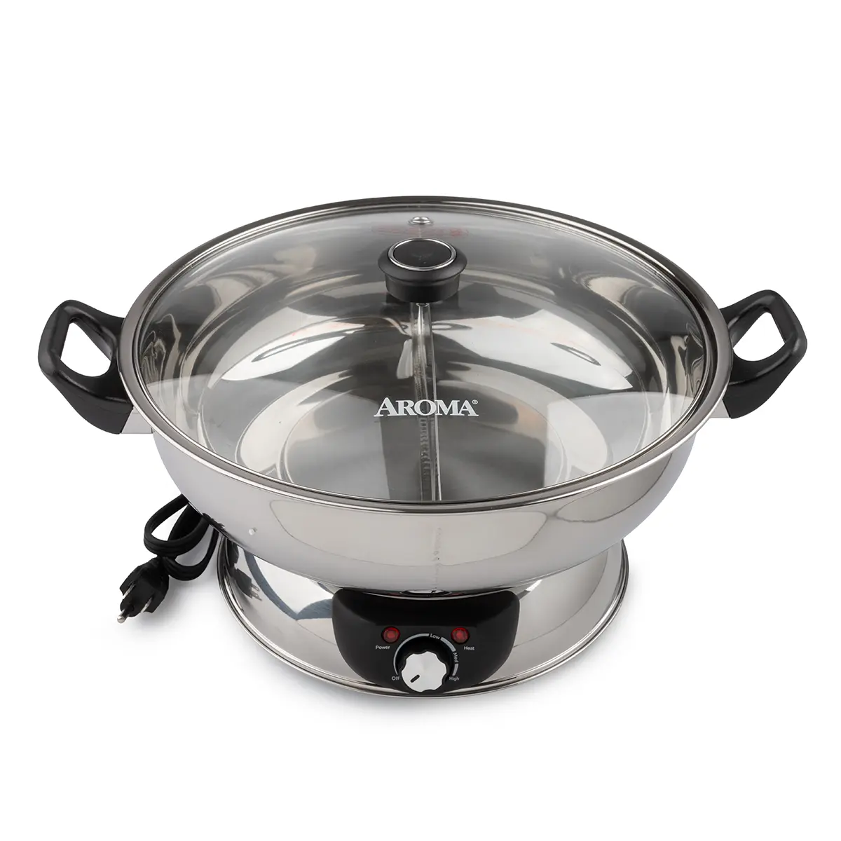 Aroma Housewares ASP-610 Dual-Sided Shabu Electric Hot Pot, 5Qt, Stainless Steel 1 count Aroma Housewares ASP-610 Dual-Sided Shabu Electric Hot Pot, 5Qt, Stainless Steel 1 count