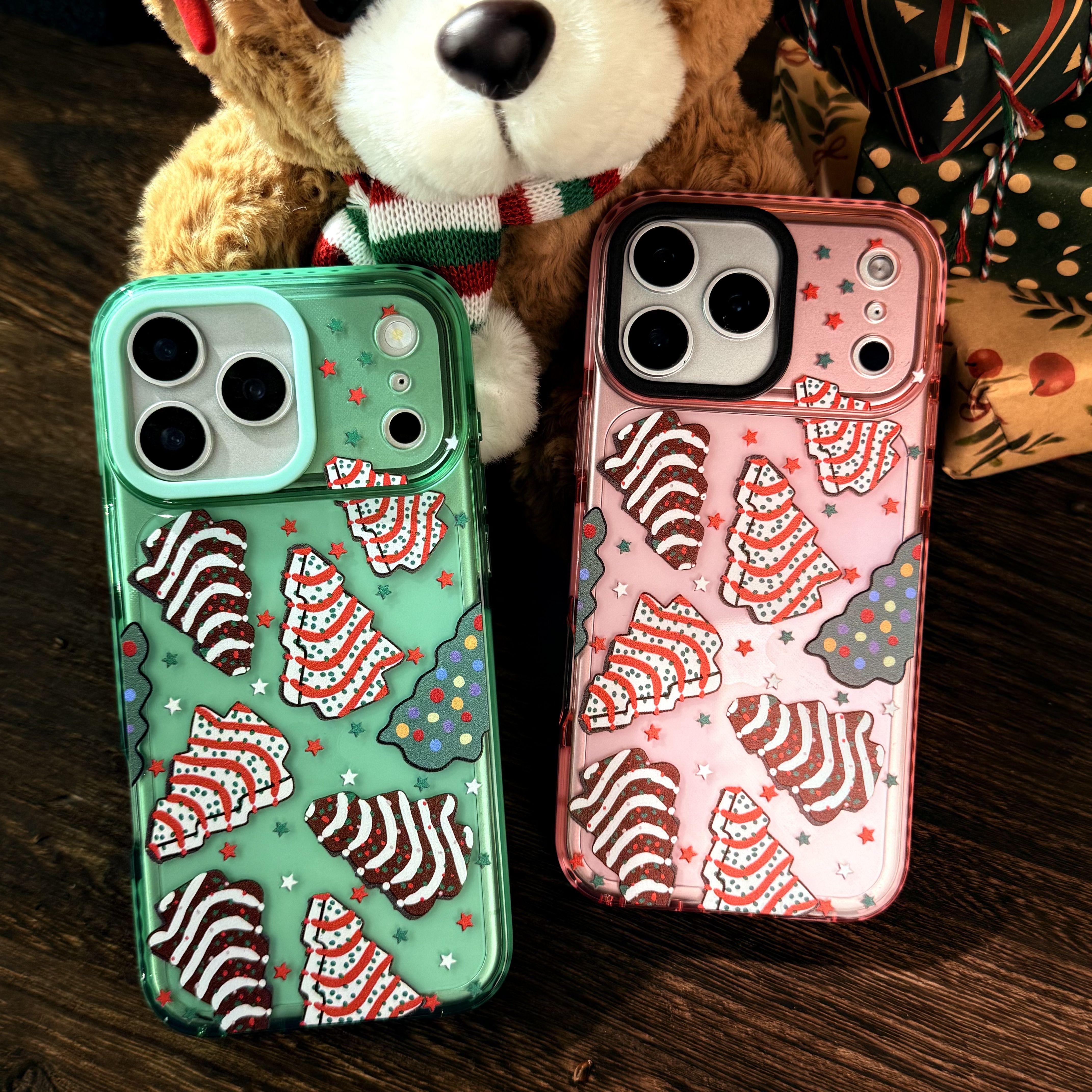 Christmas Tree Phone Case for iPhone 17Pro Max Air 16 15Plus 14 13 12 11, Two-color TPU, Shockproof Drop, Protection Durable, Christmas Gifts for Girls.JL28