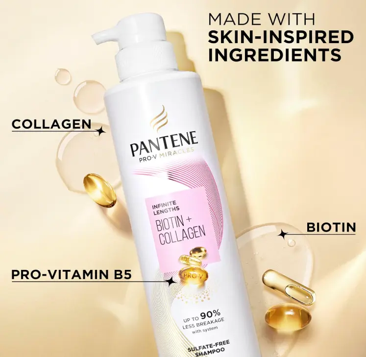 Pantene Pro-V Miracles Infinite Lengths Biotin + Collagen Sulfate-Free Shampoo 13.5 FL OZ