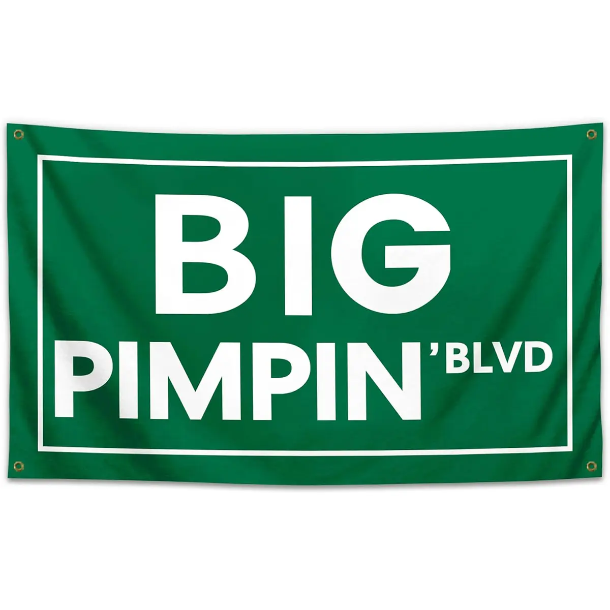 Big Pimpin' Blvd 3x5Ft Polyester Funny Quote Flag Banner, UV Resistant Wall Flag with Brass Grommets for Men's Room Decor, Outdoor Events, College Dorm Room