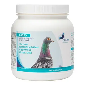 PHP Carbo Complete Carbohydrate Supplement for Pigeons - 500g, Magnesium Carbonate, Fructose, D-Alpha-Tocoferol, Antioxidants, Scientific Mix, Reduces Fatigue, Improves Performance, All-Year Use (Bird Healthcare Supply)