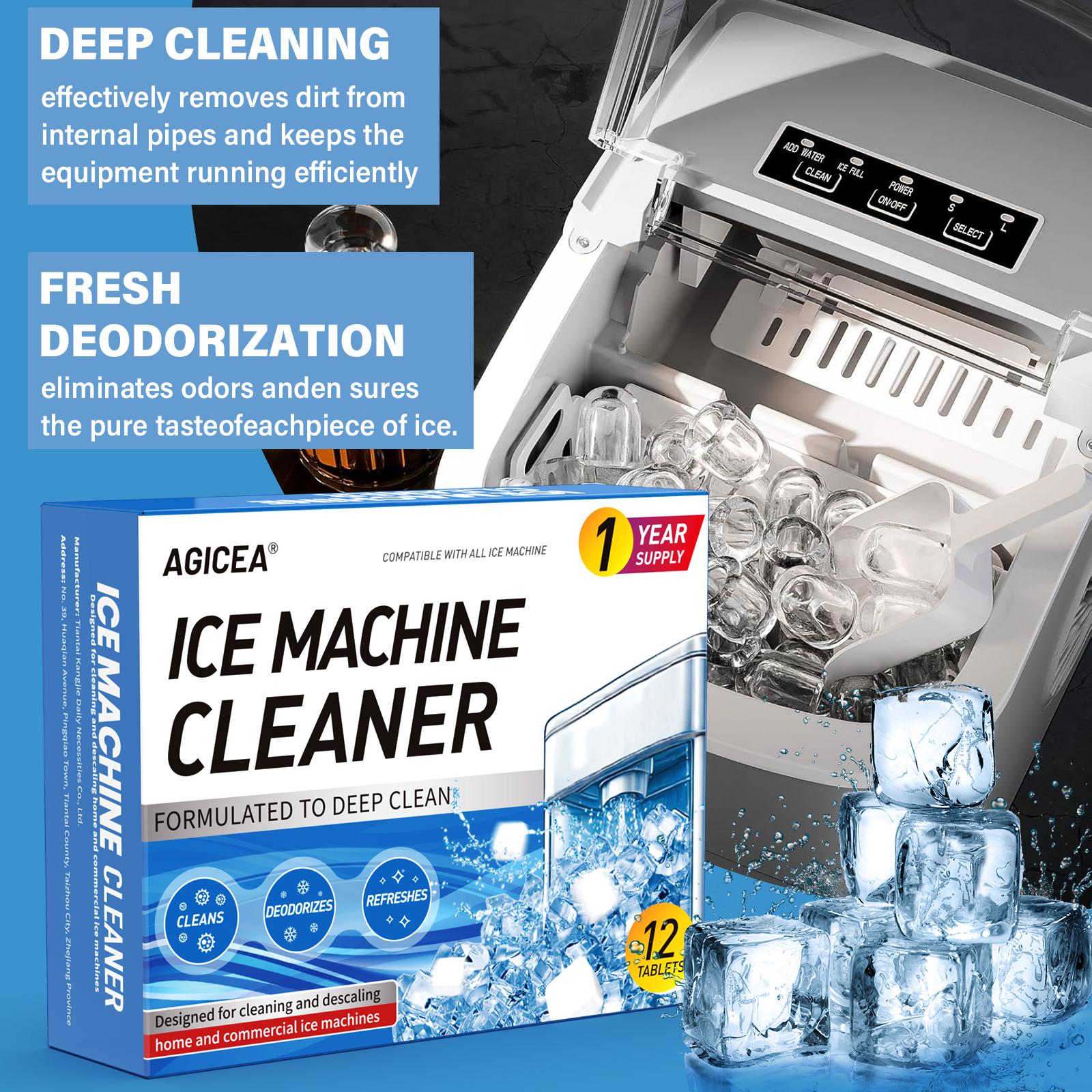 12pcs Ice Machine Cleaner, kitchen safety descaling cleaning tablets, compatible with all types of ice makers cleaners, household