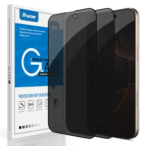 iPhone 16 Pro Max 6.9inch, full-coverage privacy tempered glass screen protector (3-pack), military-grade shatterproof, 9H hardness, privacy tempered glass, quick and easy installation, compatible with phone cases, Apple tempered glass screen protector.